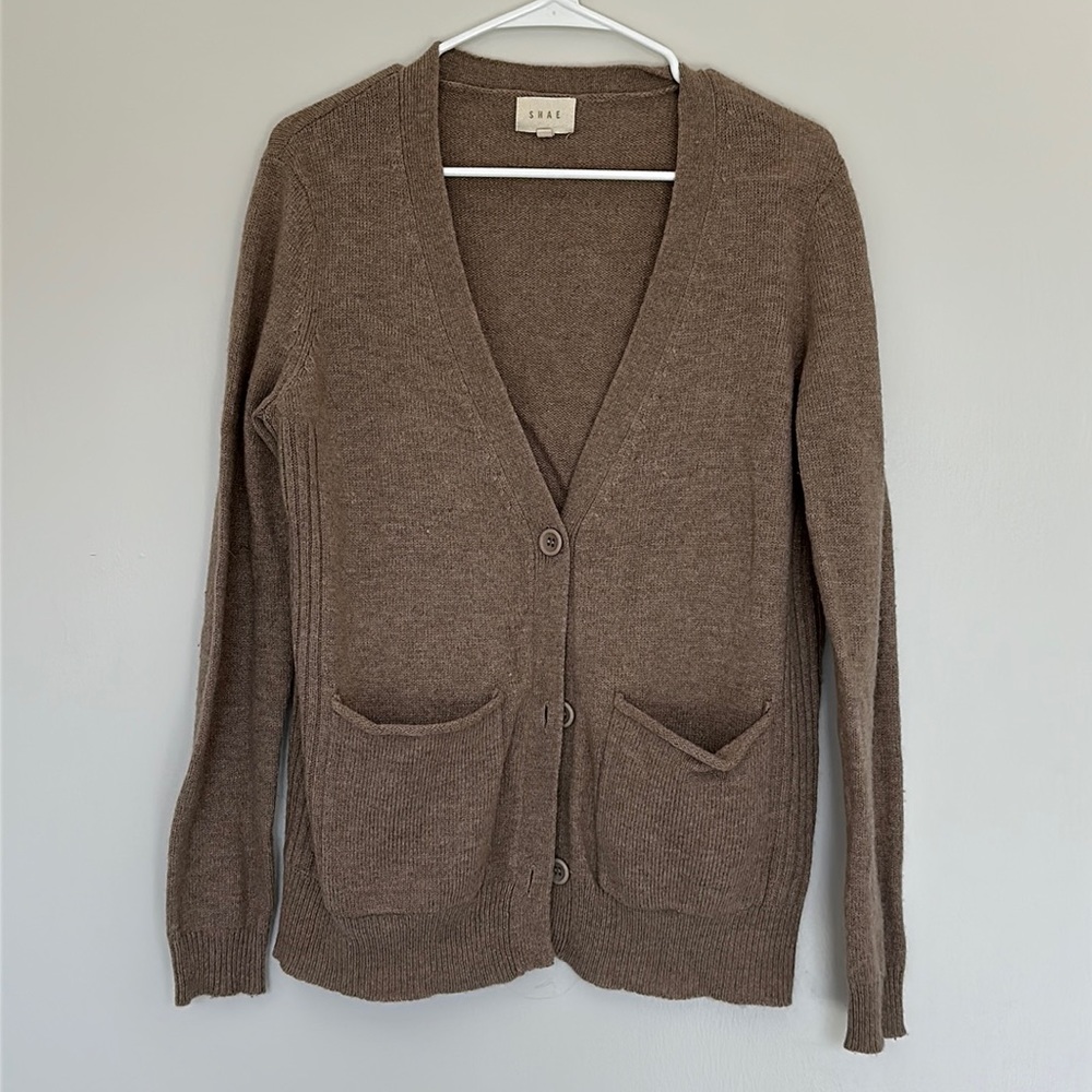 SHAE Tan Button Cardigan